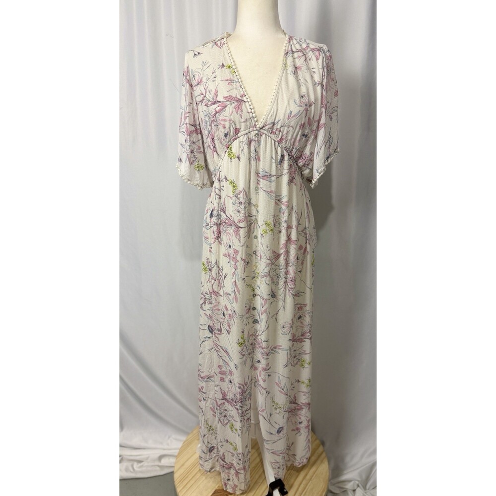 Lovestitch Whimsical Fairy Core Floral Maxi Dress Sz L Boho Cottagecore